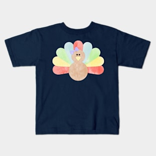 Thanksgiving Turkey with bow Kids T-Shirt